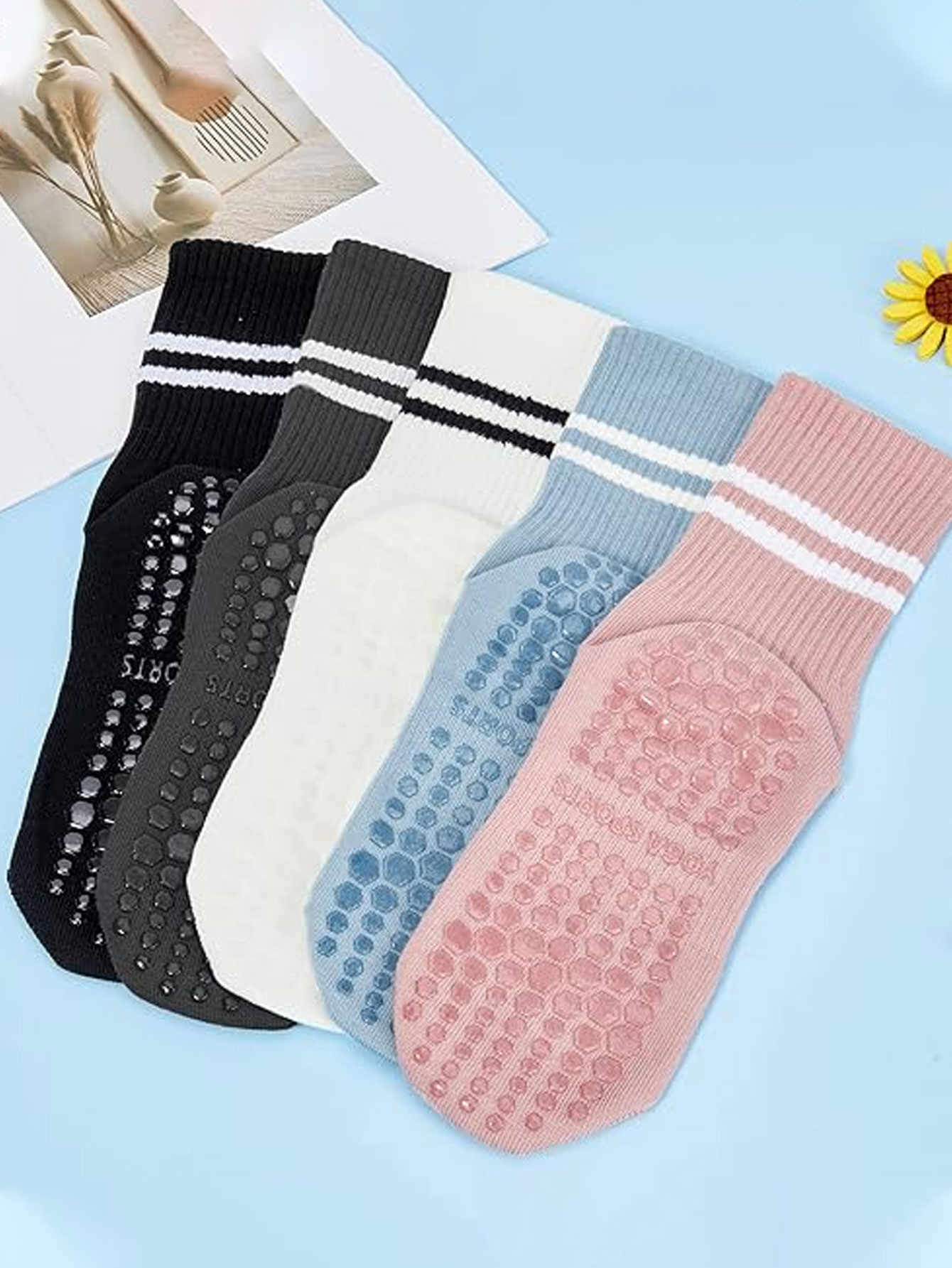 3 Pairs of Yoga Socks, Non-Sli - огляд і ціна Grip Sock Yoga