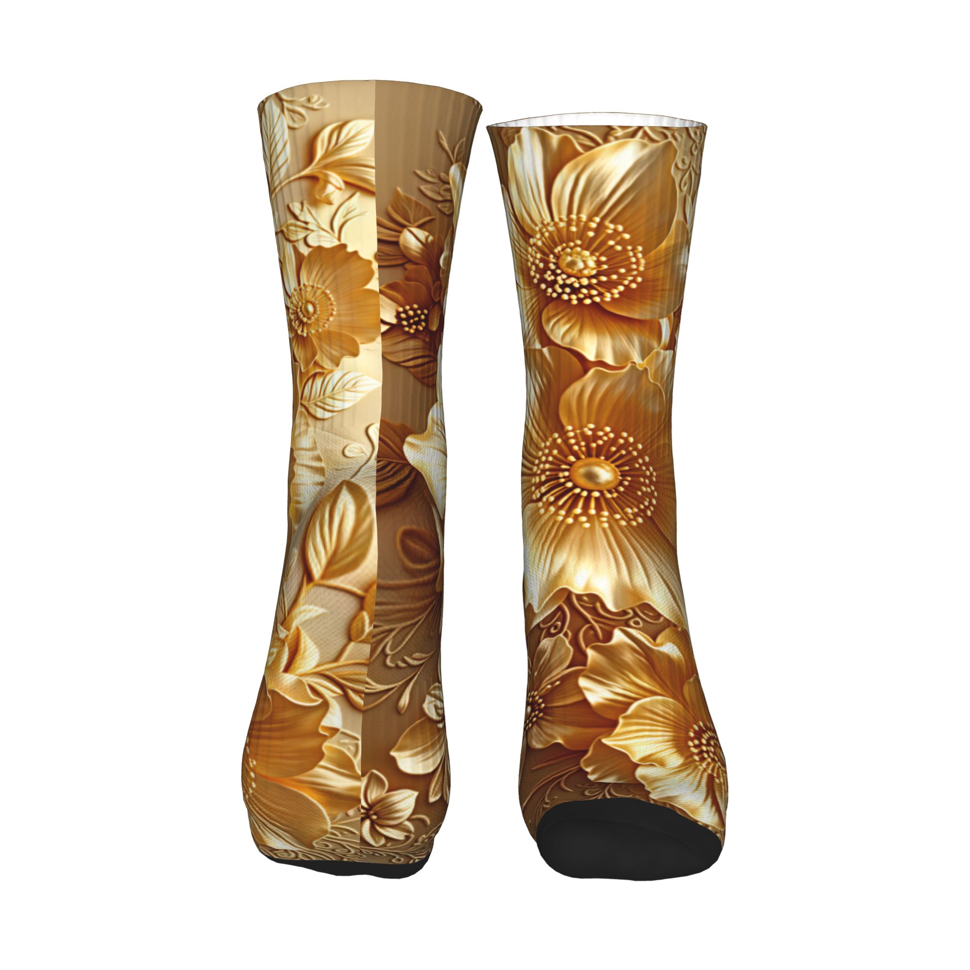 3D Embossed Golden Floral Seam - огляд і ціна Dress Sock Men