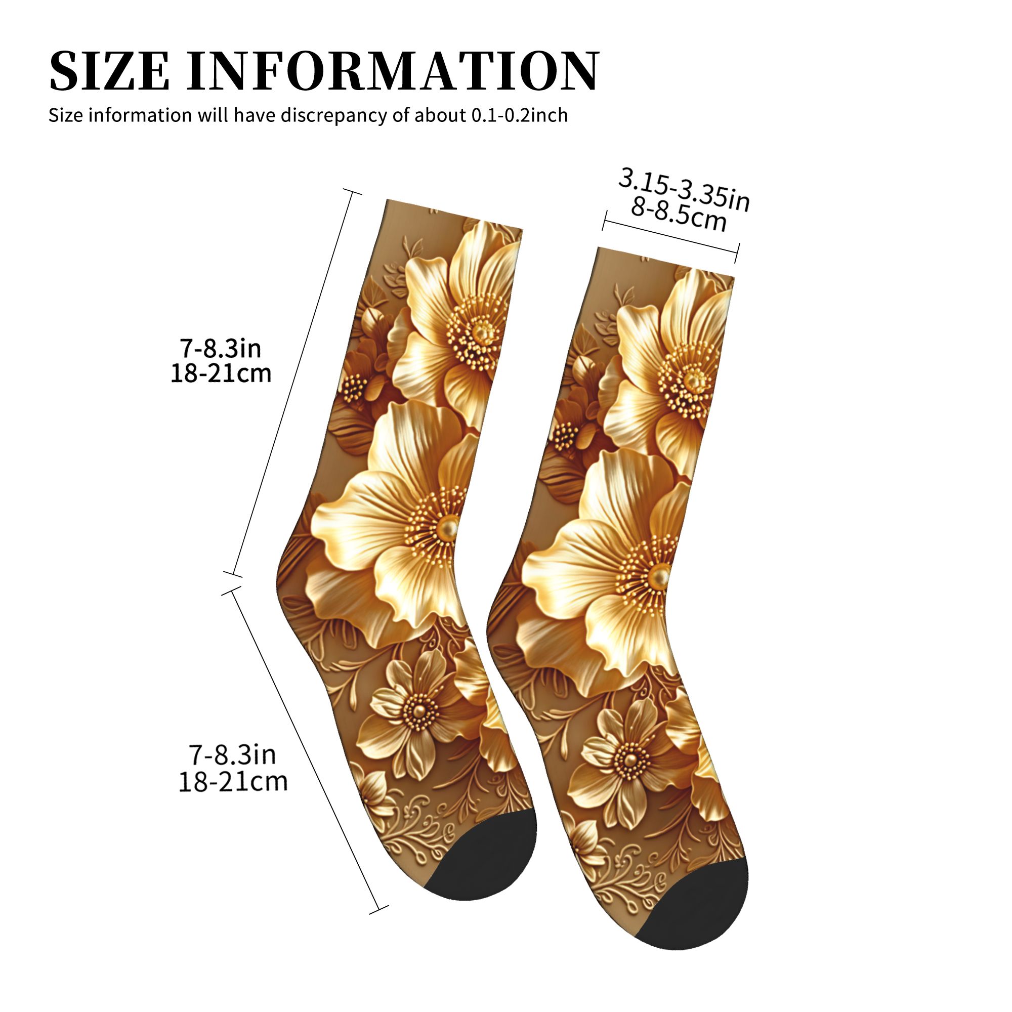 3D Embossed Golden Floral Seam - огляд і ціна Dress Sock Men