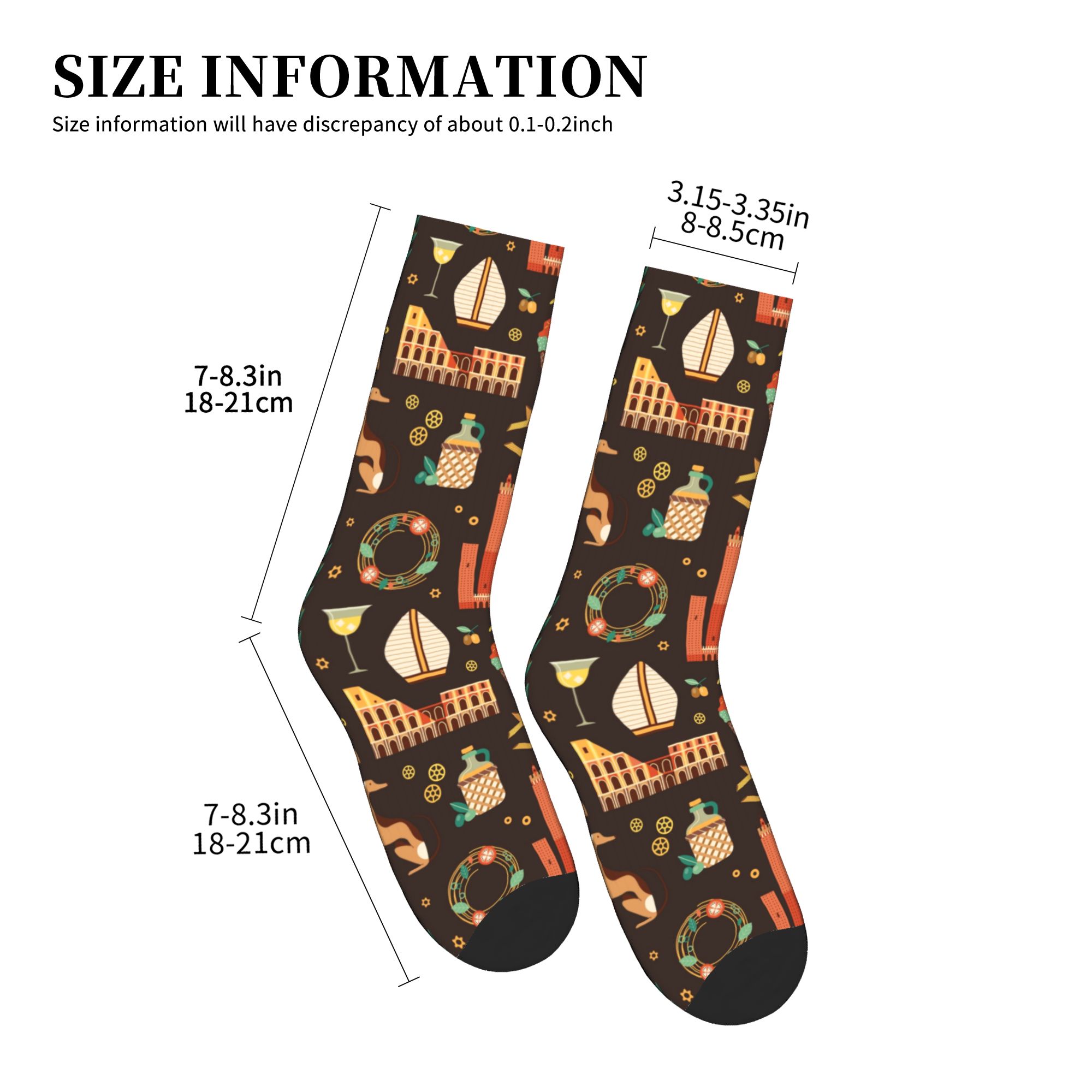Italy Travel Italian Food Land - огляд і ціна Dress Sock Men
