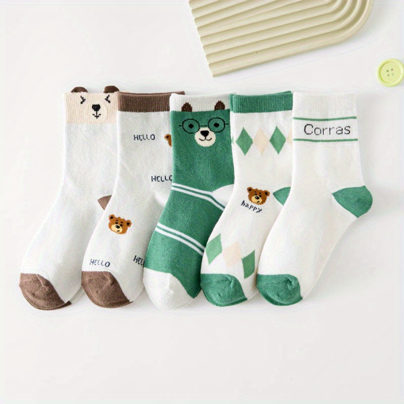 5 Pack Toddler Cartoon Bear Pa - огляд і ціна Cotton Crew Sock Pack