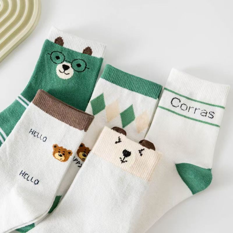 5 Pack Toddler Cartoon Bear Pa - огляд і ціна Cotton Crew Sock Pack