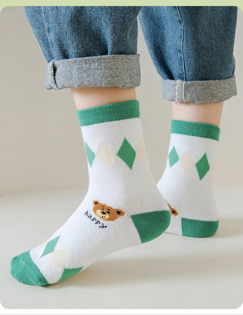 5 Pack Toddler Cartoon Bear Pa - огляд і ціна Cotton Crew Sock Pack